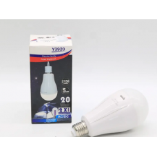 Лампочка с аккумулятором 18650 20Вт, Е27, Y-39         Y 3920        bulb   AND      (100)